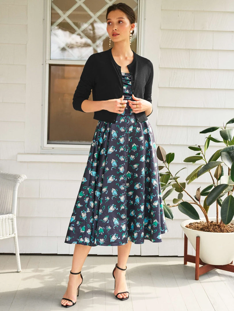 White + Warren Celebration Shop Silk Cashmere Button Cardigan