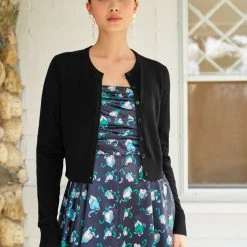 White + Warren Celebration Shop Silk Cashmere Button Cardigan