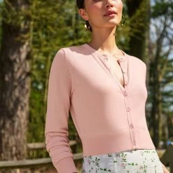 White + Warren Celebration Shop Silk Cashmere Button Cardigan