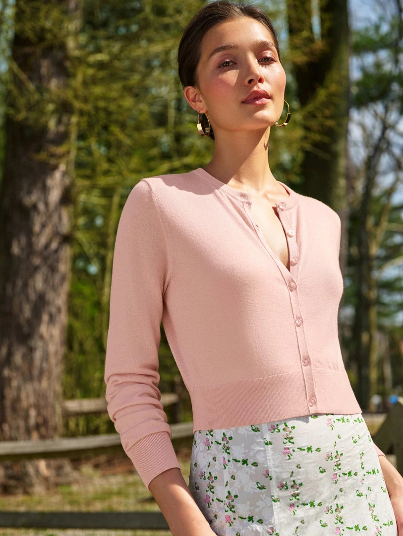 White + Warren Celebration Shop Silk Cashmere Button Cardigan