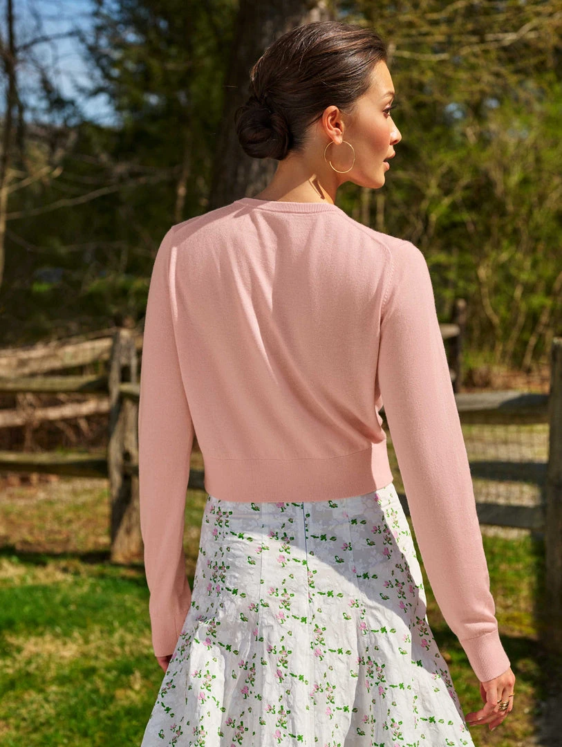 White + Warren Celebration Shop Silk Cashmere Button Cardigan