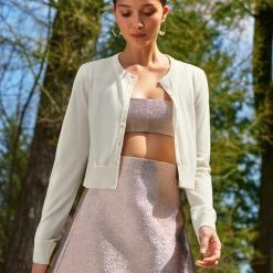 White + Warren Silk Cashmere Button Cardigan