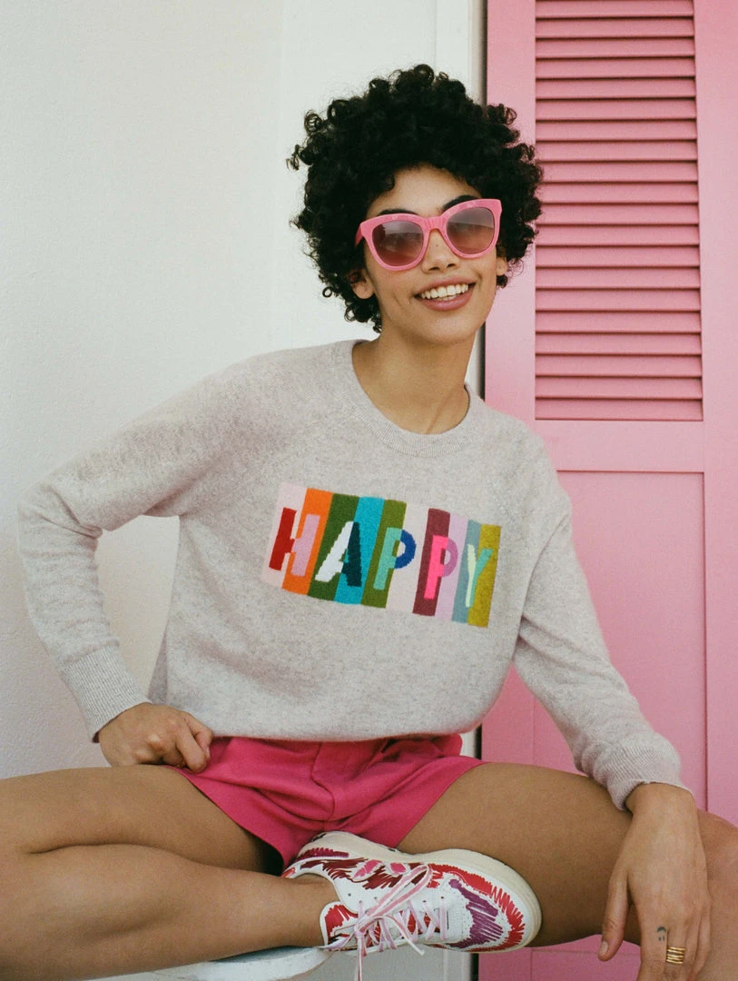 White + Warren Cashmere Happy Sweatshirt