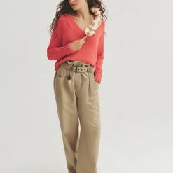 White + Warren Lofty Cotton Cropped V Neck Summer Staples