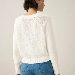 White + Warren Summer Staples Lofty Cotton Cropped V Neck