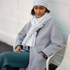 White + Warren Pattern Shop Cashmere Striped Travel Wrap