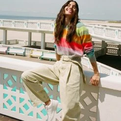 White + Warren Cashmere Rainbow Striped Hoodie Best-Sellers