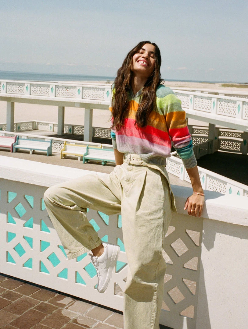 White + Warren Cashmere Rainbow Striped Hoodie Best-Sellers