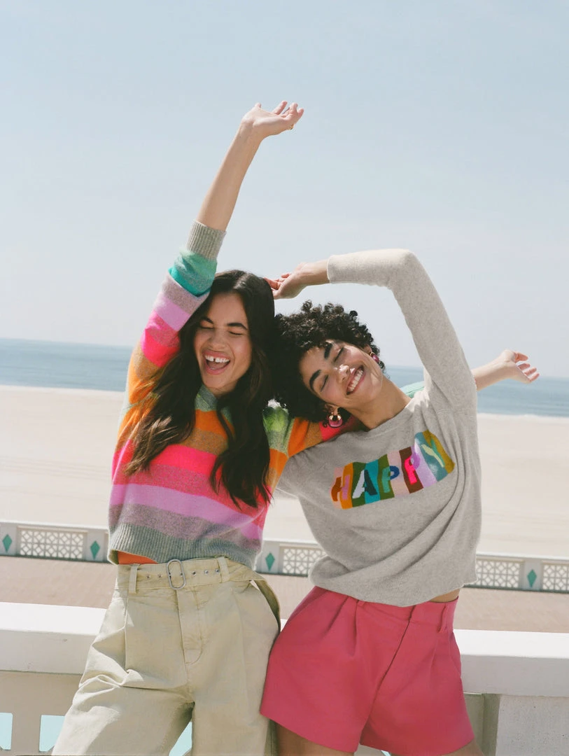 White + Warren Cashmere Happy Sweatshirt