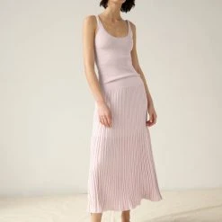 White + Warren Best-Sellers Cotton Silk Ribbed Skirt