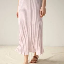 White + Warren Best-Sellers Cotton Silk Ribbed Skirt
