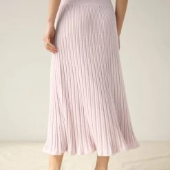White + Warren Best-Sellers Cotton Silk Ribbed Skirt