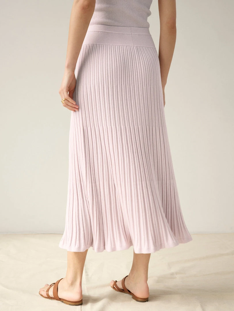 White + Warren Best-Sellers Cotton Silk Ribbed Skirt
