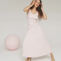 White + Warren Best-Sellers Cotton Silk Ribbed Skirt