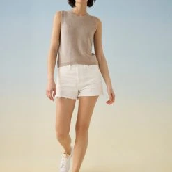 White + Warren Best-Sellers Cotton Silk Ribbed Top