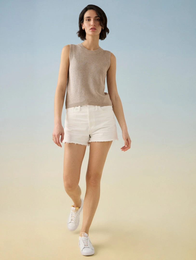 White + Warren Best-Sellers Cotton Silk Ribbed Top