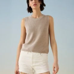 White + Warren Best-Sellers Cotton Silk Ribbed Top