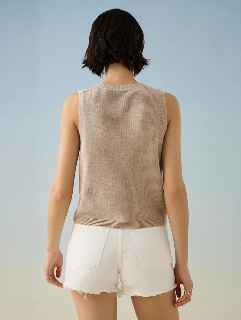 White + Warren Best-Sellers Cotton Silk Ribbed Top