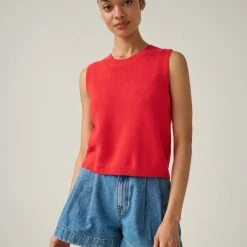 White + Warren Cotton Silk Ribbed Top