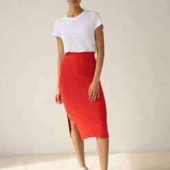 White + Warren Cotton Silk Pencil Skirt Color Shop