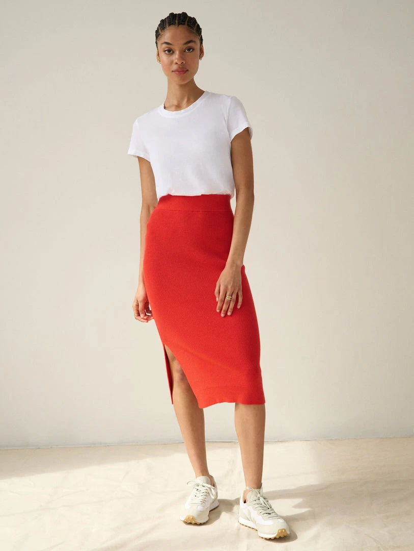 White + Warren Cotton Silk Pencil Skirt Color Shop
