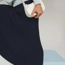 White + Warren Cotton Silk Ribbed Skirt Color Shop