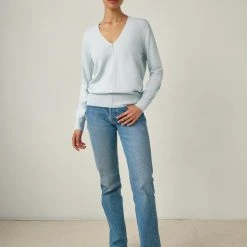 White + Warren Color Shop Cotton Silk V Neck