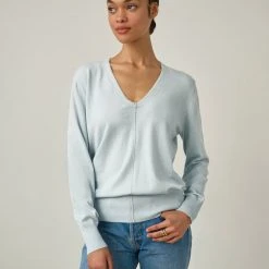White + Warren Color Shop Cotton Silk V Neck