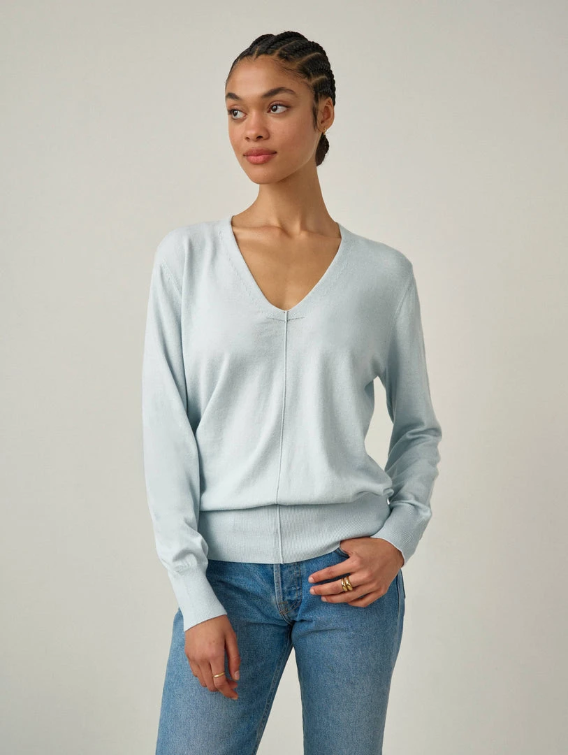 White + Warren Color Shop Cotton Silk V Neck