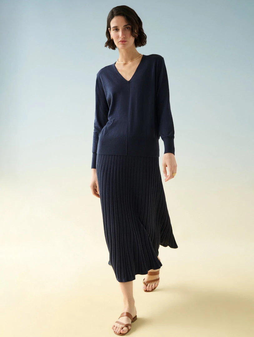 White + Warren Cotton Silk V Neck Color Shop