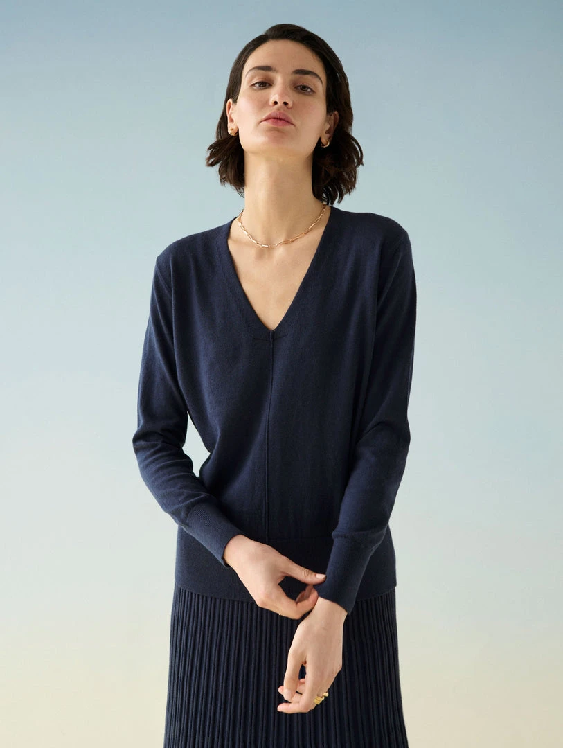 White + Warren Cotton Silk V Neck Color Shop