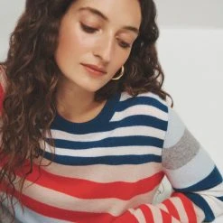 White + Warren Cashmere Mixed Stripe Crewneck Best-Sellers